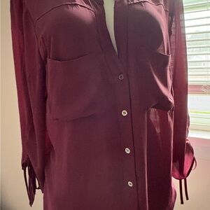 Mauve Button-Up Blouse